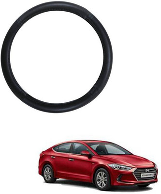 RKPSP Hand Stiched Steering Cover For Universal For Car Elantra(Black, Leatherite)