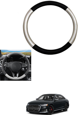 MATIES Steering Cover For Audi S8(Silver, Black, Leather)