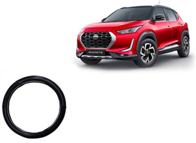 HOTRENZ Steering Cover For Nissan Micra(Steering Cover For Nissan Magnite, Black Colour, Leatherite)