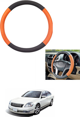 MATIES Steering Cover For Nissan Teana(Tan/Black, Leather)
