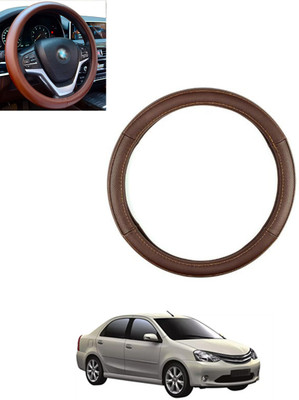 MSNP Steering Cover For Toyota Etios Liva(Brown, Leatherite)