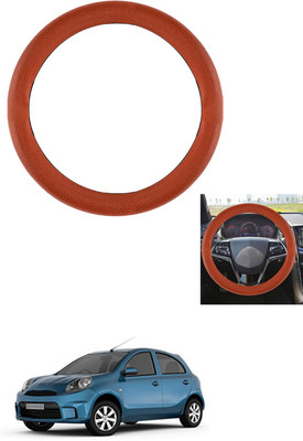 MATIES Steering Cover For Nissan Micra Active(Tan, Leather)