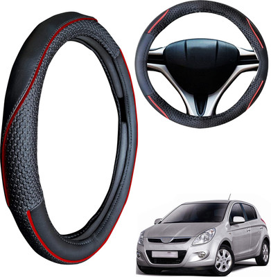 PEEPS STORE Steering Cover For Hyundai i20(Black, Leatherite)