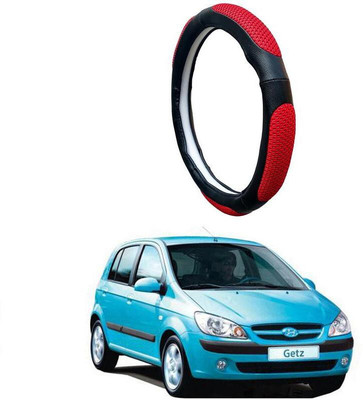 AUTO PEARL Steering Cover For Hyundai Getz(Black Red, Leatherite)