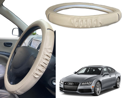 PEEPS STORE Steering Cover For Audi S7(Black, Red, Leatherite)