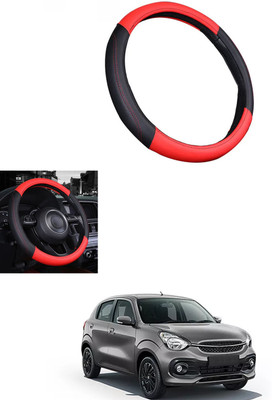 MATIES Steering Cover For Maruti Celerio(Red/Black, Leather)