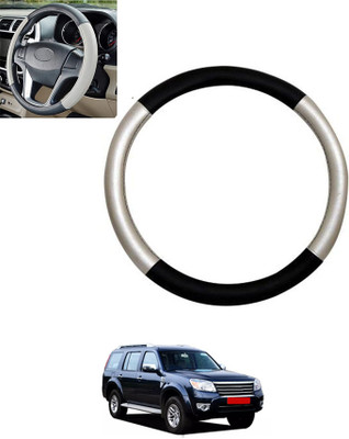 MSNP Steering Cover For Ford Universal For Car(Silver,Black, Leatherite)