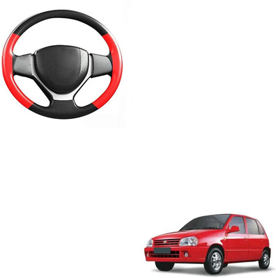 AutoGalaxy Hand Stiched Steering Cover For Maruti Zen(Berry Red, Leatherite)