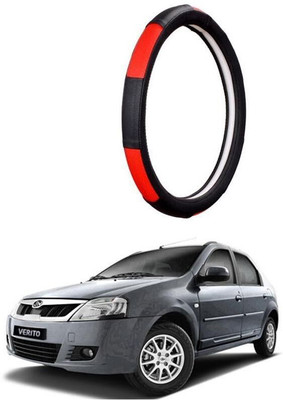 AUTO PEARL Steering Cover For Mahindra Verito(Gold Blaze Black and Red, Leatherite)