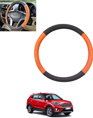 monolive Steering Cover For Hyundai Creta(Tan, Black, Leatherite)