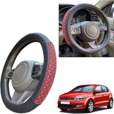 PEEPS STORE Steering Cover For Volkswagen Polo(Black, Leatherite)