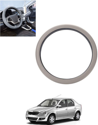 monolive Hand Stiched Steering Cover For Mahindra Logan(Silver, Leatherite)