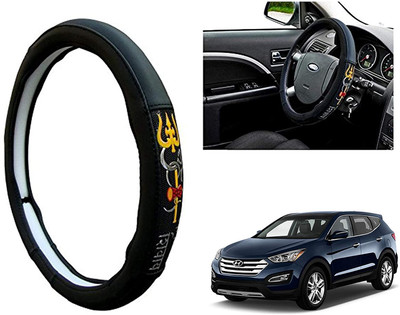GS Grow n Shine Hand Stiched Steering Cover For Hyundai Ertiga(Black, Leatherite)