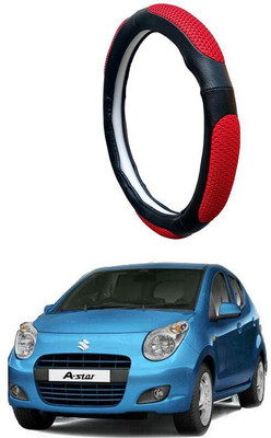 AUTO PEARL Steering Cover For Maruti A-Star(Black Red, Leatherite)