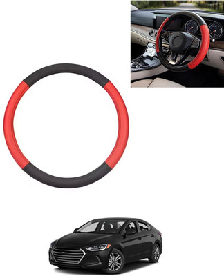 AYW Steering Cover For Hyundai Elantra(Red/Black, Leatherite)