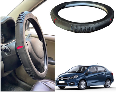 PEEPS STORE Steering Cover For Honda NA(Black, Red, Leatherite)