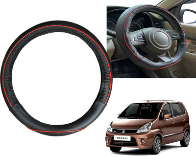 PEEPS STORE Steering Cover For Maruti NA(Black, Red, Leatherite)