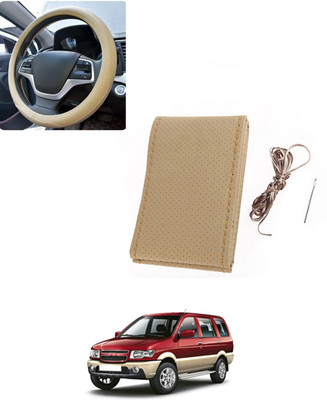 AYW Hand Stiched Steering Cover For Chevrolet Tavera(Beige, Leatherite)