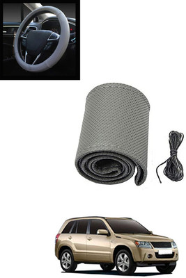 MATIES Hand Stiched Steering Cover For Maruti Grand Vitara(Grey, Leatherite)