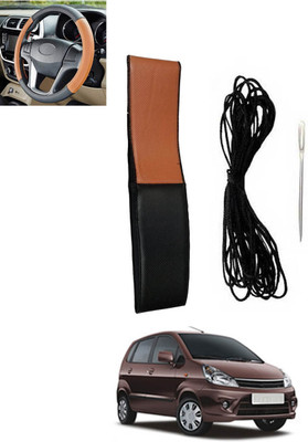 MSNP Hand Stiched Steering Cover For Maruti Zen Estilo(Tan, Black, Leatherite)