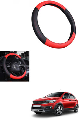 MATIES Steering Cover For Tata Universal For Car(Red/Black, Leather)