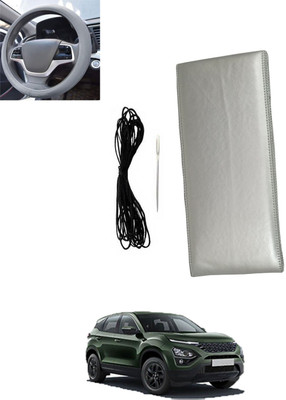 MSNP Hand Stiched Steering Cover For Tata Universal For Car(Silver, Leatherite)