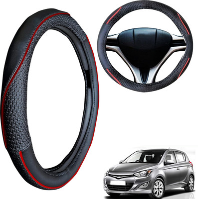 PEEPS STORE Steering Cover For Hyundai i20(Black, Leatherite)
