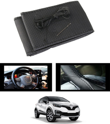 ABJD Hand Stiched Steering Cover For Chevrolet Universal For Car(Black, Leatherite)