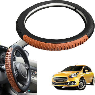 PEEPS STORE Steering Cover For Fiat Punto Evo(Black, Leatherite)