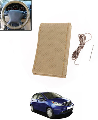 MATIES Hand Stiched Steering Cover For Tata Vista(Beige, Leatherite)