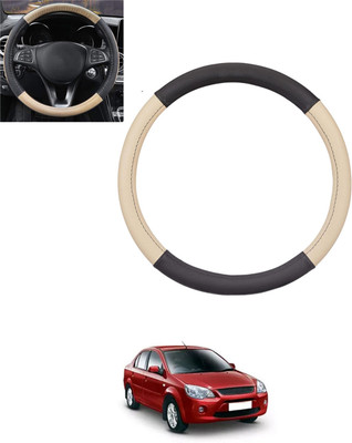 monolive Hand Stiched Steering Cover For Ford Ikon(Beige, Black, Leatherite)