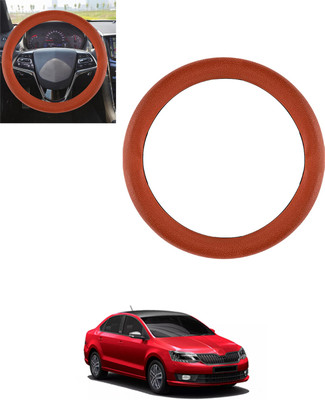 monolive Steering Cover For Skoda Rapid(Tan, Leatherite)