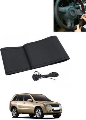 MATIES Hand Stiched Steering Cover For Maruti Grand Vitara(Black, Leatherite)