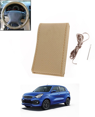 ABJD Hand Stiched Steering Cover For Suzuki Celerio(Beige, Leatherite)