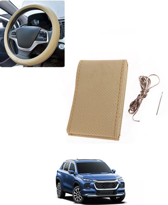 AYW Hand Stiched Steering Cover For Universal For Car Grand Vitara(Beige, Leatherite)