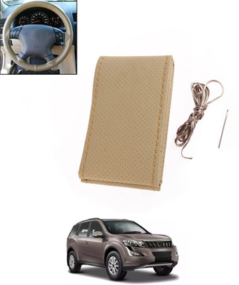 monolive Hand Stiched Steering Cover For Mahindra XUV 500(Beige, Leatherite)