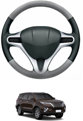 MATIES Steering Cover For Toyota Universal For Car(Grey, Black, Leather)