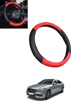MATIES Steering Cover For Mercedes Benz Universal For Car(Red/Black, Leatherite)