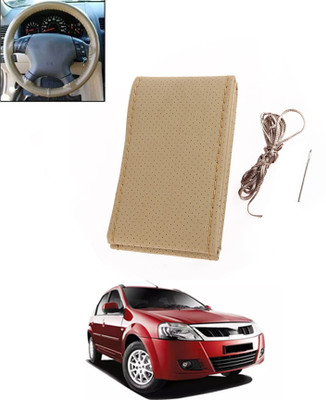 MATIES Hand Stiched Steering Cover For Mahindra Verito(Beige, Leatherite)