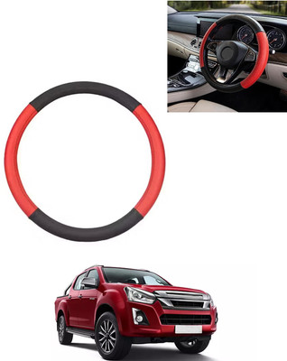 AYW Steering Cover For Isuzu Universal For Car(Red/Black, Leatherite)