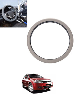monolive Hand Stiched Steering Cover For Hyundai Verna(Silver, Leatherite)