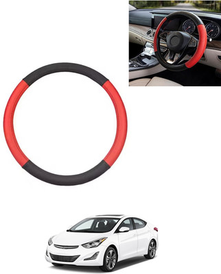 AYW Steering Cover For Hyundai Elantra(Red/Black, Leatherite)