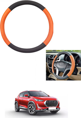 MATIES Steering Cover For Nissan Universal For Car(Tan/Black, Leather)