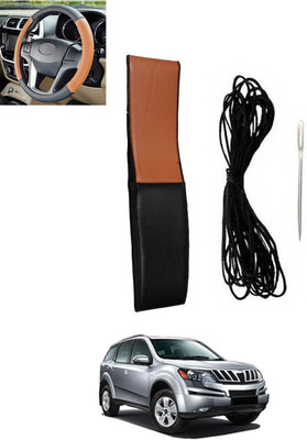 monolive Hand Stiched Steering Cover For Mahindra XUV 500(Tan, Black, Leatherite)