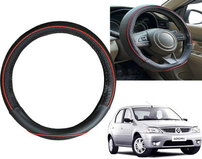 PEEPS STORE Steering Cover For Mahindra Logan(Black, Red, Leatherite)