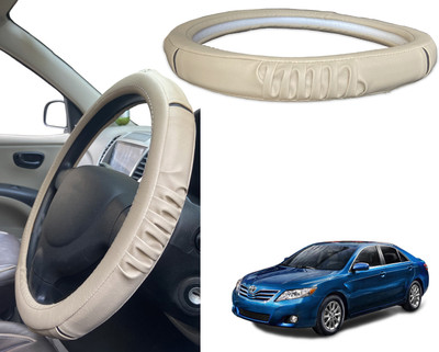 PEEPS STORE Steering Cover For Toyota Camry(Black, Red, Leatherite)