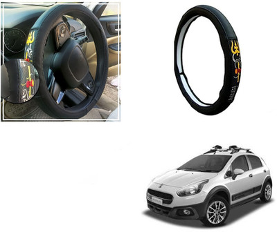 Automotive Prist Steering Cover For Fiat Avventura(Black, Leatherite)