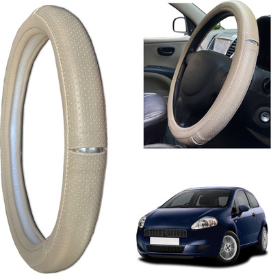 PEEPS STORE Steering Cover For Fiat Grand Punto(beige, Leatherite)