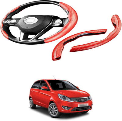 XZRTZ Steering Cover For Renault Scala(Carbon Fiber Red, Polyurethane)