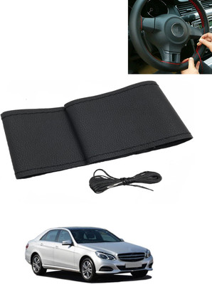 AYW Hand Stiched Steering Cover For Mercedes Benz E250(Black, Leatherite)
